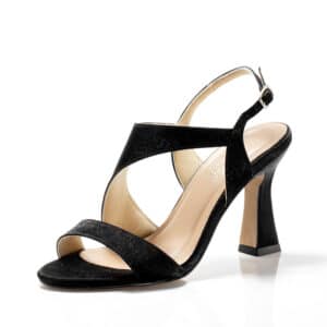 Sandália Cetim Cristal Preto