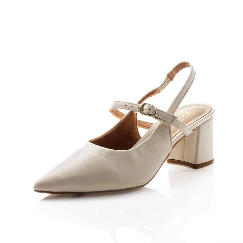 Scarpin Couro Off White
