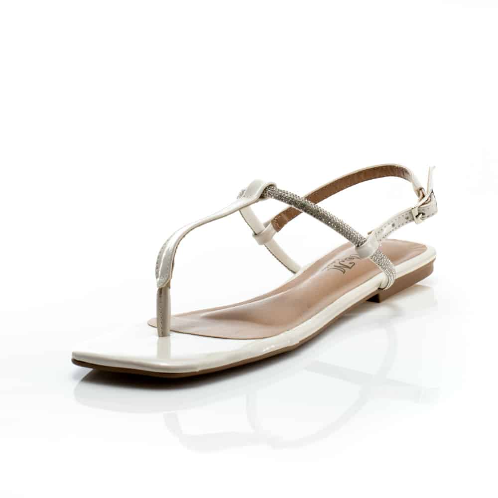 Rasteirinha Verniz Off White