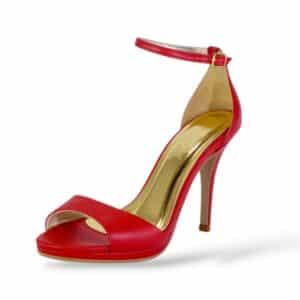 Sandália Couro Vermelho