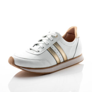 Tênis Couro Branco Detalhe Ouro Light