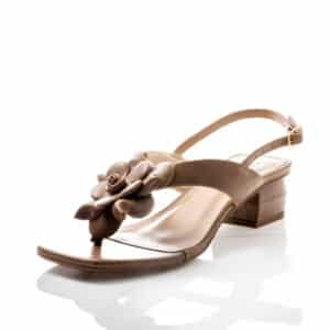 Sandália Dedo Couro Nude