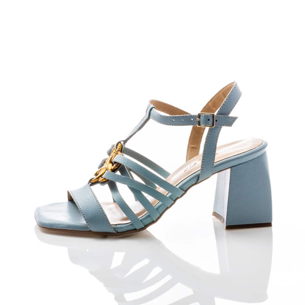 Sandália Couro Azul Jeans