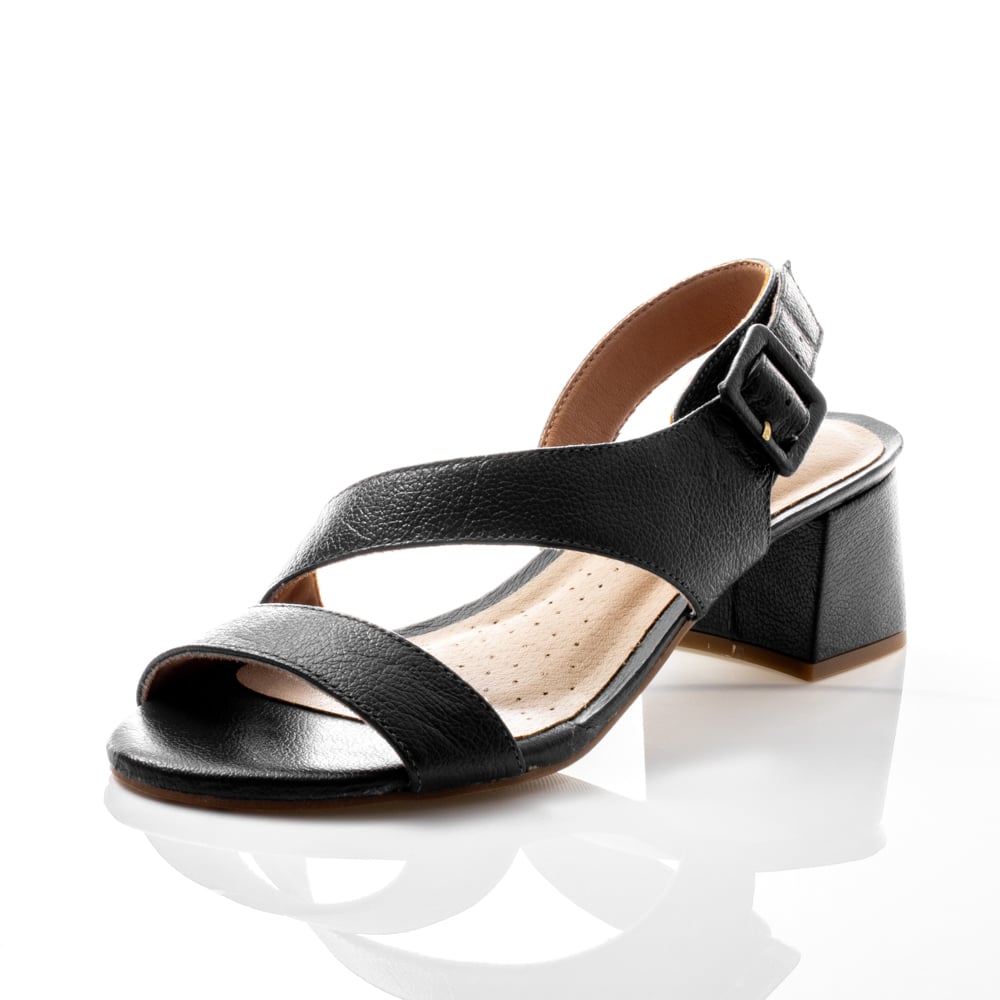 Sandália Couro Azul Marinho