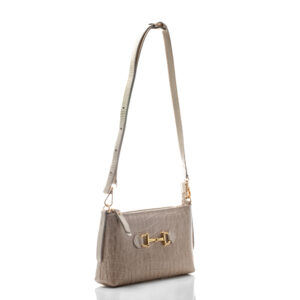 Bolsa Couro Croco Off White